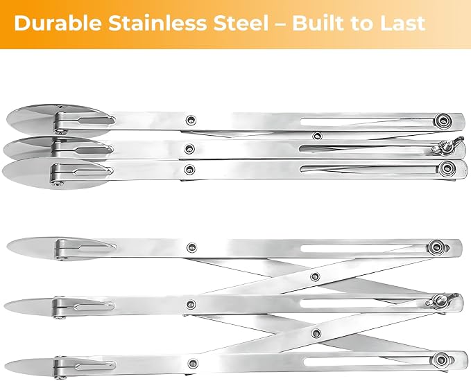 3 Wheel Pastry Cutter, Stainless Steel Roller, Expandable Dough Cutter, Multi Wheel Cookie Ravioli Cutter, Adjustable Pizza Slicer, Knife for Baking, Dough Divider