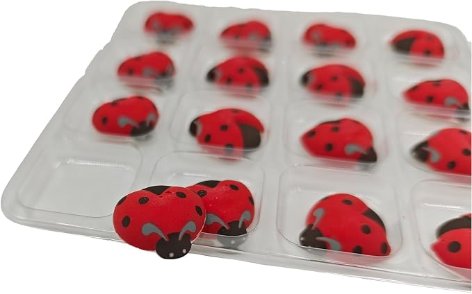 Edible 16pcs Insect Themed Ladybug Sugar Sprinkles Dessert sprinkles Cake Cupcake Toppers cookie Icing decorations for cake Decorating