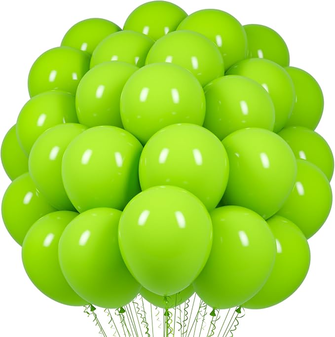 Voircoloria Lime Green Balloons, 66pack 12inch Light Green Latex Party Balloons for St. Patrick's Day Birthday Graduation Bridal Shower Baby Shower Gender Reveal Jungle Safari Theme Party Decorations