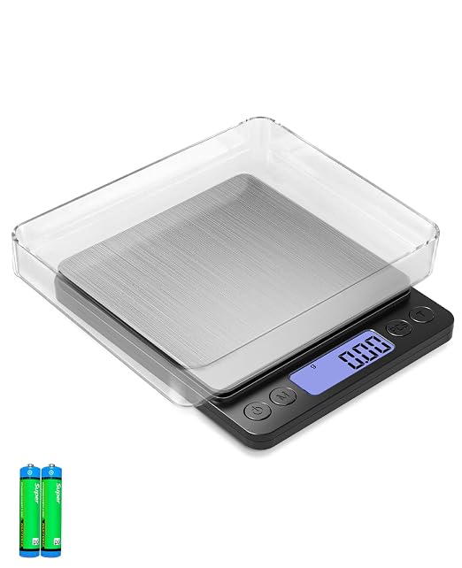 500g/0.01g Digital Gram Scale, High Precision Mini Pocket Scale with Protective Cover, Portable Electronic Kitchen Food Scale, 6 Units & Tare Function for Gemstones, Herbs, Coins, Silver