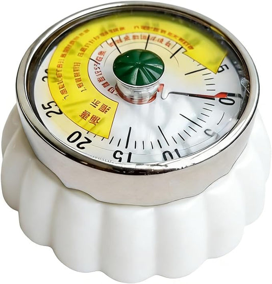 Mechanical Kitchen Timer with Strong Magnet, Loud Ring Wind Up Cooking Timer, No Battery Manual Countdown Timer for Baking, Cooking, BBQ, Study, Classroom, Seniors & Daily Reminders