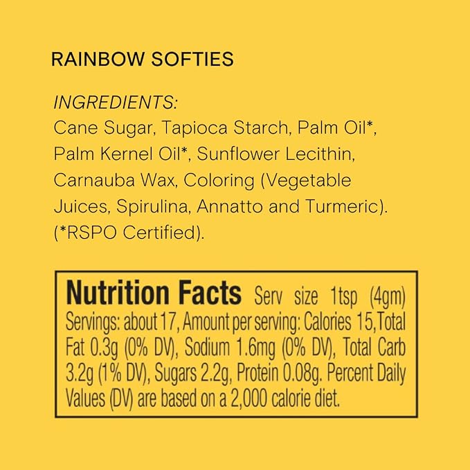 Rainbow Softies Natural Sprinkles by Supernatural, Made in USA, No Artificial Dyes, Soy Free, Gluten Free, Vegan, 16oz