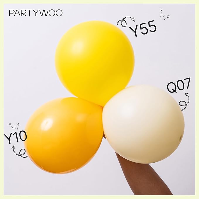 PartyWoo Pastel Yellow Balloons 127pcs Different Sizes of 36 18 12 10 5 Inch Light Pale Yellow Balloon Arch Kit Garland for Baby Shower Easter Little Cutie Bee Birthday Party Decorations Yellow-Q07