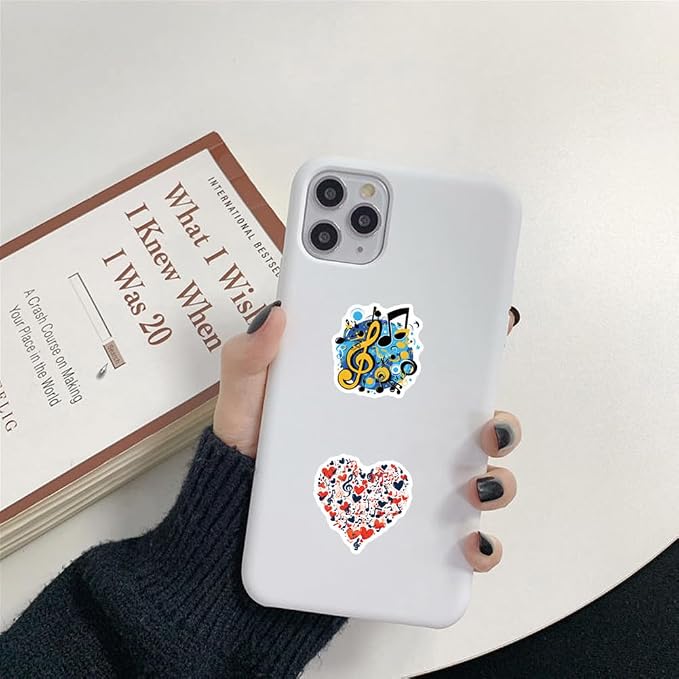 500pcs Music Stickers, Music Notes Vinyl Waterproof Stickers Musical Instruments Stickers for Water Bottles Laptops Guitars Skateboards Music Party Favors Decorations (Music)