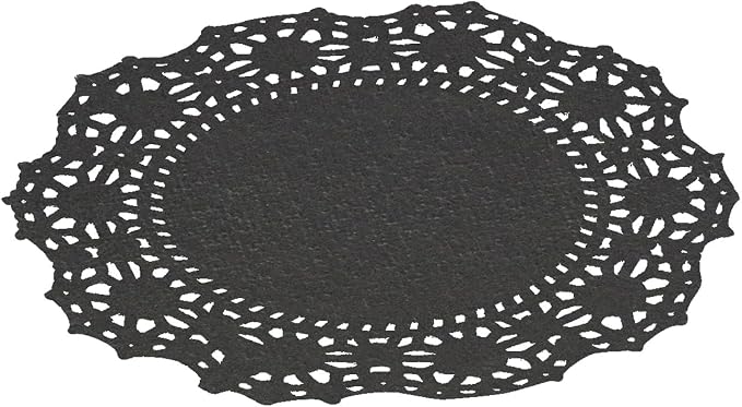 Restaurantware Paper Doilies 4000 Count 4 Inch Black Lace Disposable Placemats for Catering Round Decorative Table Setting Doilies for Desserts