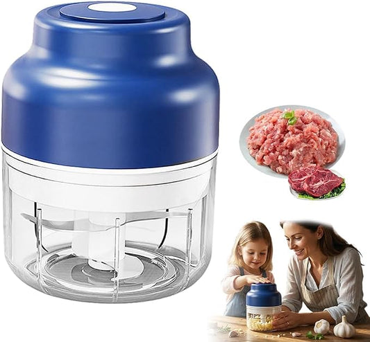 2026 Upgrade Electric Garlic Chopper, Electric Mini Food Processor Portable Veggie Cutter Chopper, USB Rechargeable Wireless Food Chopper for Mashing Garlic, Chili, Onion, Fruit, Ginger (250ml+320ml)