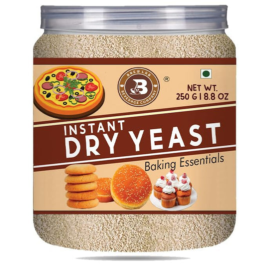 Brew Lab Instant Dry Yeast, Baking Essentials, Powder Form, 8.8 Ounces, Fast-Acting for Bread and Pizza Dough