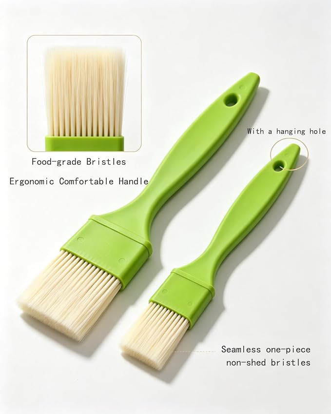 Pastry Brush-Basting Brush Food Grade for Cooking Baking BBQ | Heat Resistant 248° F Baster Brush, Non-Shed, Easy Clean, Dishwasher Safe, Ideal for Butter Oil Marinade Sauce
