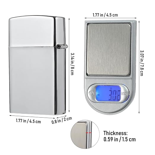 PRETYZOOM Mini Digital Jewelry Scale Lighter Shape Electronic Scale 200 Gram 0.01G Precision Portable Pocket with LCD Display Battery Powered for Jewelry Medicine Coins