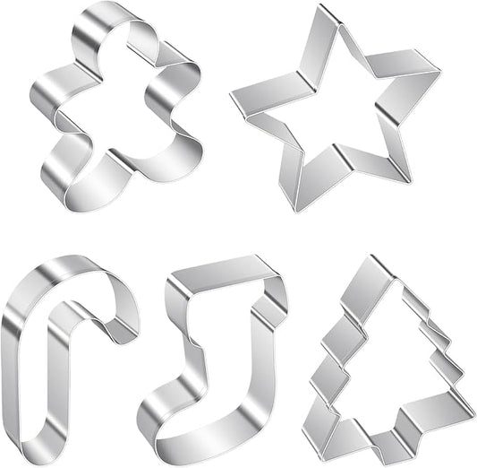 ALLTOP Christmas Cookie Cutter Set - 5 Biscuit Shapes for Creative Baking Delights