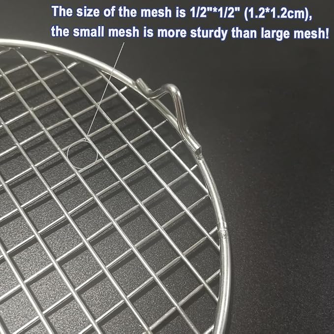 Wire Baking Rack with Legs for Airfryer/Oven/Sheet Pan Dia 9.8" Multi-Purpose Round Cooling Cooking Rack 304 Stainless Steel Barbecue Rack/Carbon Baking Net/Grill/Pan Grate (250mm/9.8")