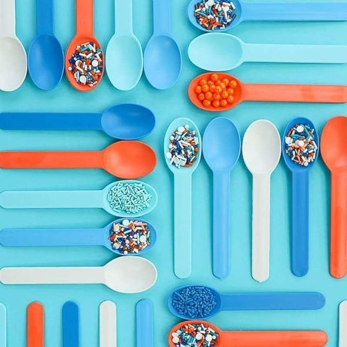Blue and Orange Sprinkles for Cake, Cookie, Cupcake Decorating, and Baking -Blue Orange Birthday Cake Topper Decorations Jimmies, Nonpareils, Sugar Pearl with Peach, White, Navy Sprinkles