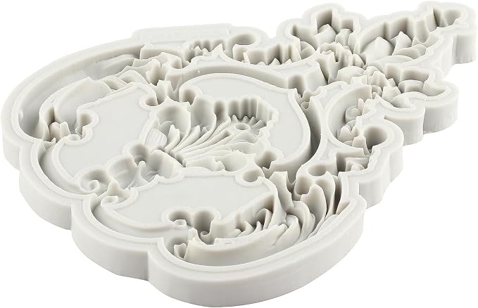 Baroque Style Curlicues Scroll Lace Fondant Silicone Molds Relief Flower Mold Filigree Mold 3D Sculpted For Sugar Cake Decorating Cupcake Topper Candy Chocolate Gum Paste Polymer Clay
