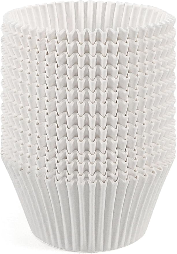 Caperci White Jumbo Muffin Cupcake Liners - 150pcs Large Baking Cups, Odorless, Food Safe Grease-Proof Cupcake Wrappers Papers