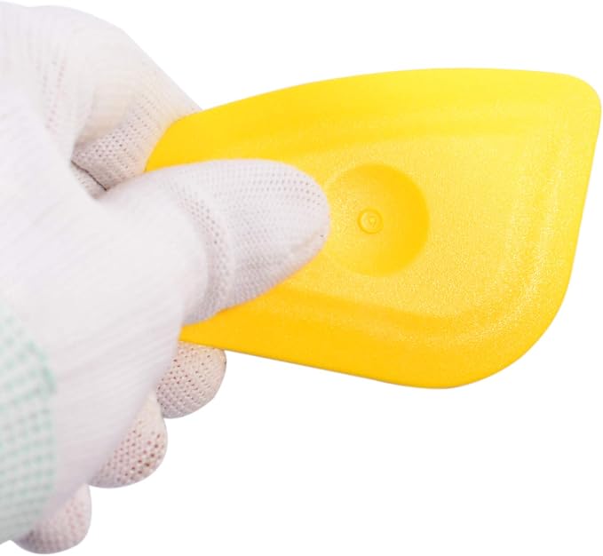 Small Handy Plastic Scraper Hard Sharp Card Round Edge for Home Universal Cleaning Squeegee, Decal Sticker Remover, Pack of 4