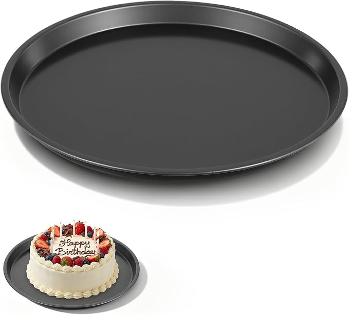10 Inch Cookie Cake Pan, Round Cake Pan Round Cookie Sheet Nonstick Giant Shollow Baking Pans Cakes Tray Pans for Home Kitchen Baking