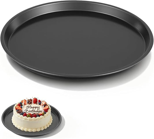 10 Inch Cookie Cake Pan, Round Cake Pan Round Cookie Sheet Nonstick Giant Shollow Baking Pans Cakes Tray Pans for Home Kitchen Baking