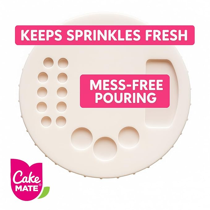 Cake Mate Bright Confetti Sprinkles – Colorful Red, Yellow, Green, Blue & Orange Sprinkles for Cakes, Cupcakes, Cookies, and More – 26oz Party Size with Easy-Pour Lid