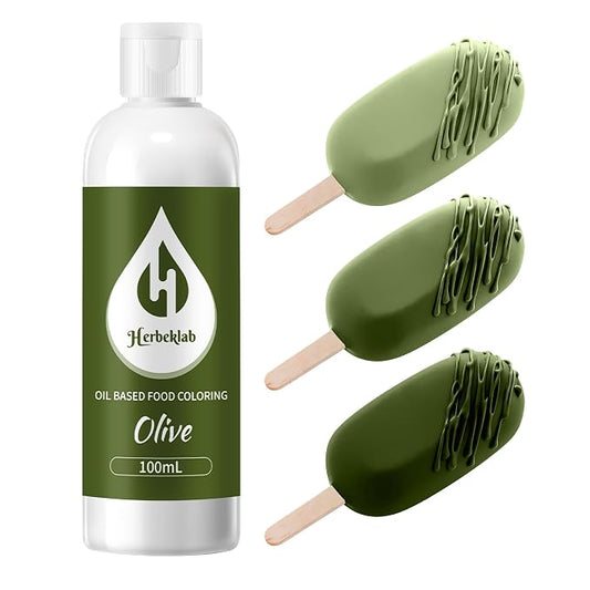 Olive Oil Based Food Coloring for Chocolate – Herbeklab 100ml Professional Concentrated Oil Food Dye for Candy Melts, Chocolate, Cake Pops, Strawberries & Baking
