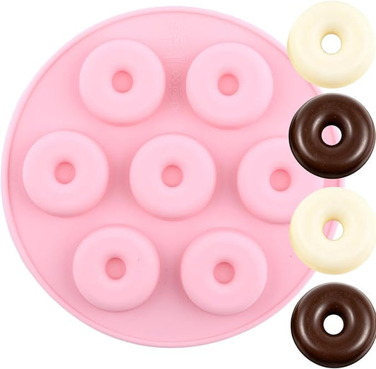 7 Cavity Mini Donut Shapes Silicone Chocolate Molds Doughnut Shaped Mold For Chocolate Candy Cake Decoration