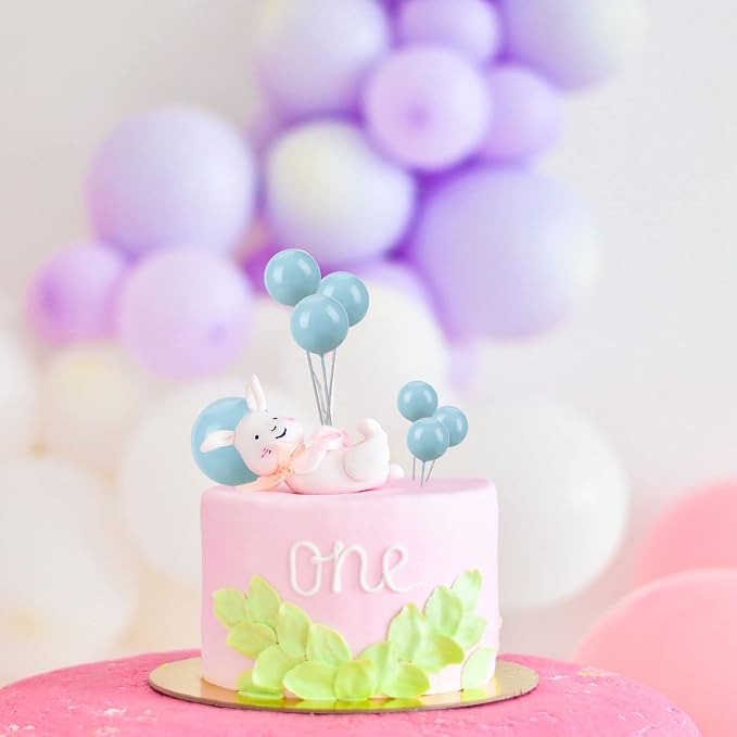Gyufise 30Pcs Balls Cake Topper DIY Cake Insert Toppers Ball Cake Picks Cupcake Topper for Birthday Party Baby Shower Wedding Cake Decoration Blue