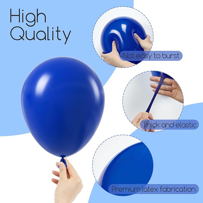 120pcs Royal Blue Balloon Arch Kit, 18 12 10 5 inch Royal Blue Latex Balloons Different Sizes Balloon Garland for Graduation Wedding Baseball Birthday Party Decorations