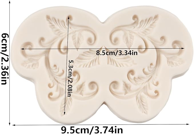 Baroque Fondant Mold European Relief Scroll Silicone Molds Vine Grass Cake Border Decoration Mold For Cake Decoration Cupcake Topper Chocolate Candy Polymer Clay Gum Paste