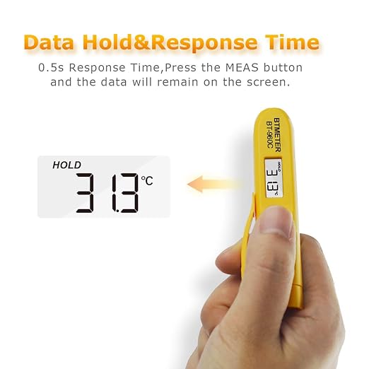 Mini Digital Infrared Thermometer - BTMETER BT-960C Temperature Pen with Pocket Clip Instant Read to 527℉ Auto Off for Meat Candy Cooking Food Grill Kitchen BBQ Candy Wine(NOT for Human Temp)
