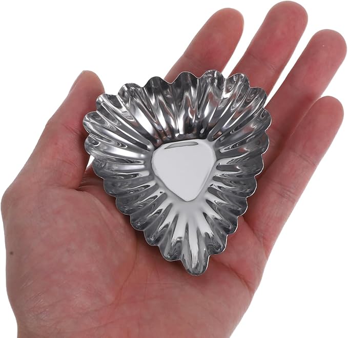 SHERCHPRY 20 Pack Egg Tart Molds Stainless Steel Tart Pans for Baking Pies Cheesecakes Cupcakes and Desserts Fluted Kitchen Cooking Molds for Home Bakery Restaurant Use