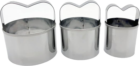 3-Piece Round Cookie Cutters Set with Handle - 2, 2.5, and 3 Inch Sizes, 0.4mm Thickness, Beautiful Design - Perfect Biscuit Cutter for Baking