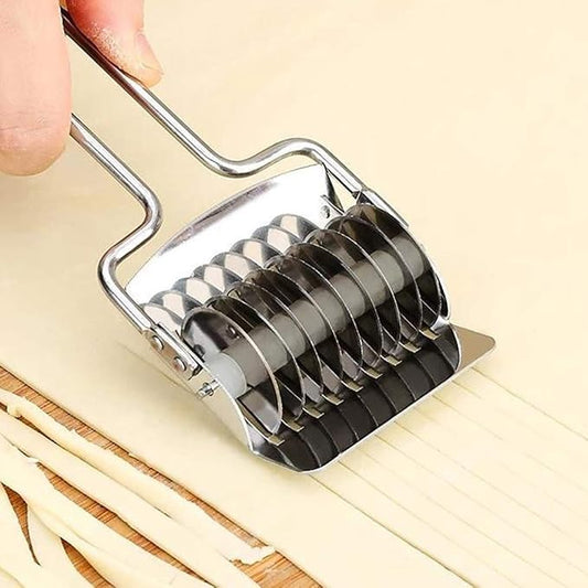 Pasta Maker Stainless Steel Noodle Lattice Roller Pastry Wheel Cutter Spaghetti Maker for Kitchen Cooking Tools (6.30 * 2.76 * 1.22inchs)
