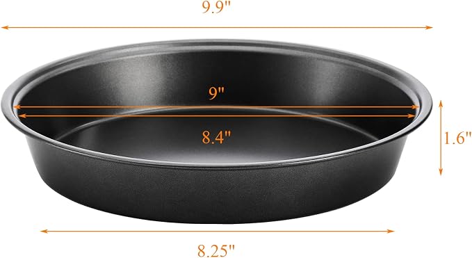 Tosnail 4 Pack 9" Nonstick Round Cake Pan Set for Baking Layer Cake Pans Pie Tart Pizza
