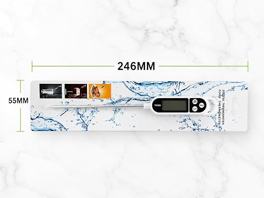 Digital Meat Thermometer for Cooking & BBQ, Instant Read Food Thermometer with Stainless Steel Probe, LCD Display Kitchen Thermometer for Grill, Smoker, Oven, Beef, Chicken & Turkey