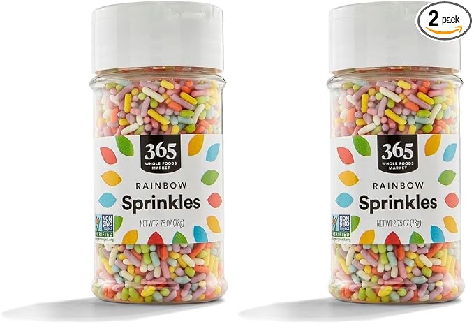 365 by Whole Foods Market, Rainbow Sprinkles, 2.75 Ounce, vegan (Pack of 2)