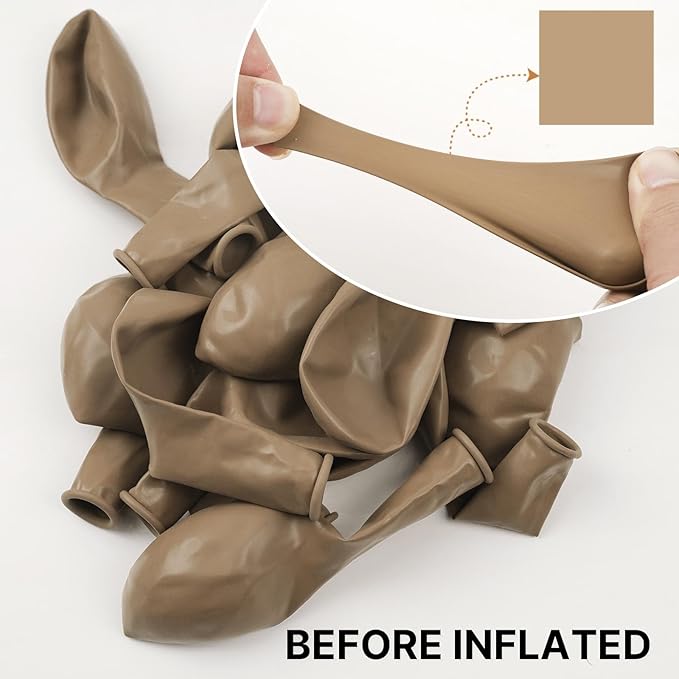PartyWoo Light Brown Balloons 100 pcs 12 Inch Nude Neutral Boho Tan Fall Latex Helium Balloons for Wedding Graduation Birthday Boy Baby Shower Cowgirl Jungle Theme Party Decorations Brown-F56