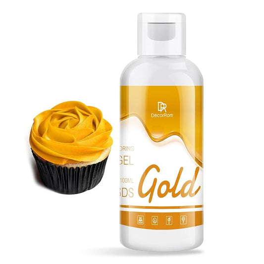 Gel Food Coloring - Vibrant Gel Food Coloring for Baking, Cake Decorating, Easter Egg - Concentrated Flavorless Edible Food Color Dye for Icing, Fondant, Drinks, Cookie, DIY Crafts - 4.5 oz (Gold)