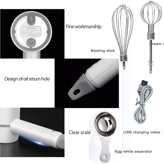 Hand Mixer,3-speed Portable Hand Mixer with Twin Mixer Whips and Egg Separator for Kitchen Baking and Cooking