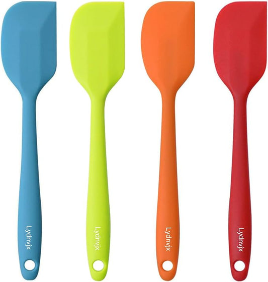 4 Pcs Silicone Spatula,Food Grade Rubber Spatula, Spatulas Silicone Heat Resistant, Used for Baking, Cooking, non Stick, Dishwasher Safe, BPA Free(26.8cm/10.55Inch)