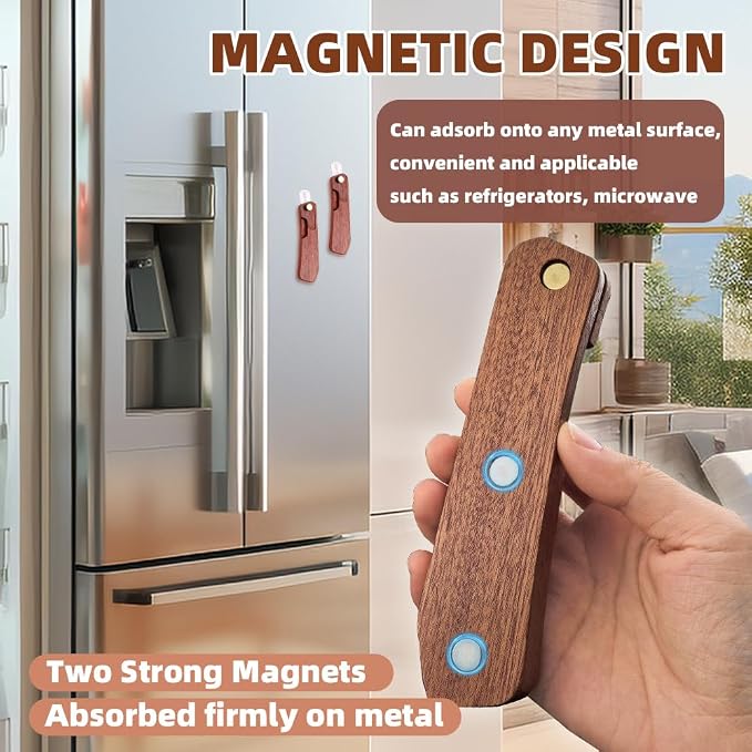 Bread Lame Dough Scoring Tool and 15 Razor Blades, Upgraded Wooden Dough Scorer Knife with 2 Magnetic for Convenient Storage, Bread Scorers Tool for Breads Baking, Homemade Bread（Black Walnut）