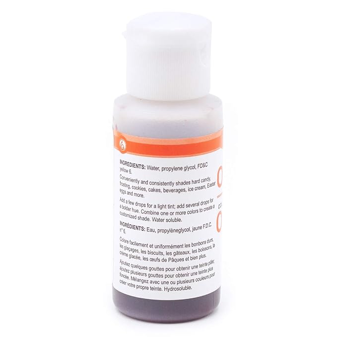 LorAnn Orange Liquid Food Color, 1 ounce squeeze bottle