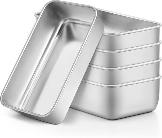 Onader 5 Pack Loaf Pans for Baking Bread, 9 x 5 Inch Stainless Steel Deep Meatloaf Pan Set