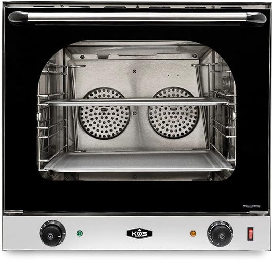 KWS CO-3 1600W Commercial Countertop Convection Oven, 2 Cu. Ft. - 120V, 4-Tier Toaster w/Front Glass Door, Electric Baking Oven