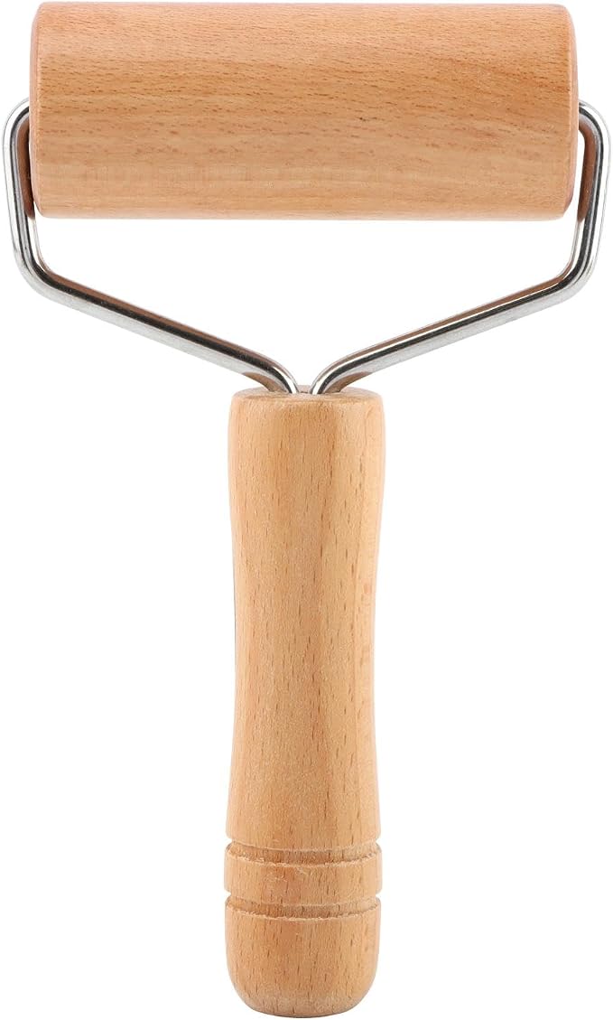 Wood Rolling Pin For Pastry Pizza Dough,Dumpling Pasta, Non Stick Dough Roller (Wood)