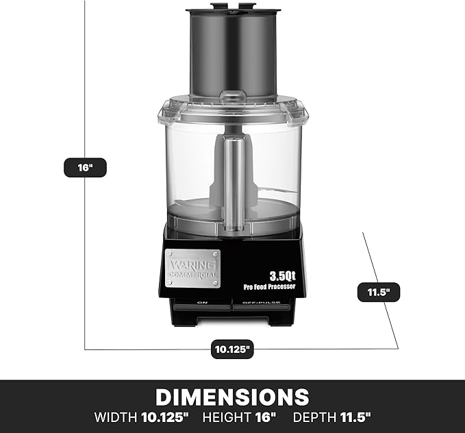 Waring Commercial Food Processor, 3.5 Quart Capacity, 1 Horsepower Motor, Vegetable Chopper for Professional Kitchens, WFP14S