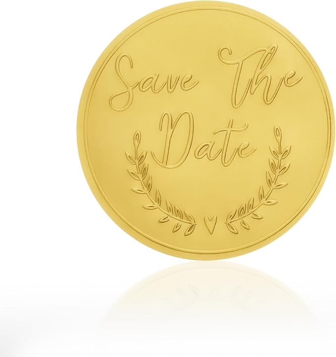 Save the Date Stickers,120pcs Matte Gold Embossed Envelope Seals for Wedding Invitations, Bridal Shower, Engagement Party, Gold Foil Stickers for Envelopes, Favor Bags and Gifts Packaging, 2 Inch