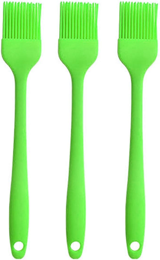 Silicone Oil brush, for BBQ Kitchen Cooking Baking and Grilling (3 PCS,green)