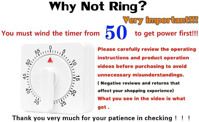 2 Kitchen Timer : Square 60 Minute Mechanical Visual Cooking, Time Management Tools Hour Manual Countdown Timer with Alarm for Kitchen,Baking, Exercise Auto Off No Batteries Required Black White