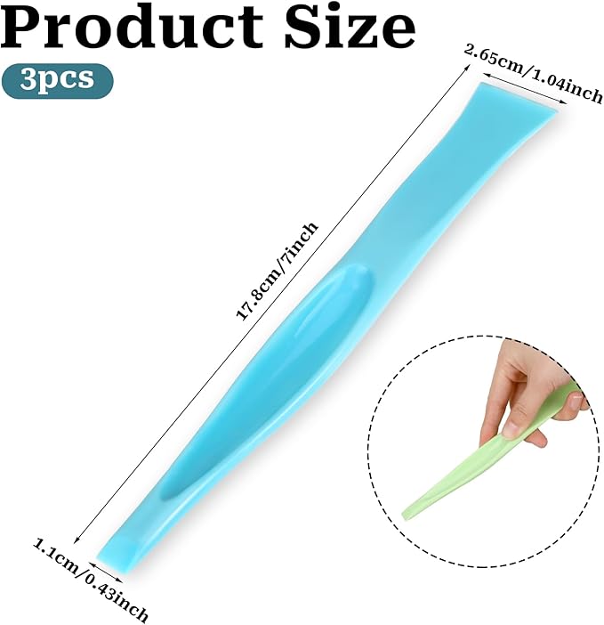 2 in 1 Plastic Scraper Tool,Multi-purpose No-Scratch Scraping Tools Small Scraper Cleaning Tool for Removing Oil Stains, Dirt, Paint, Sticker Remover(3 Pack)