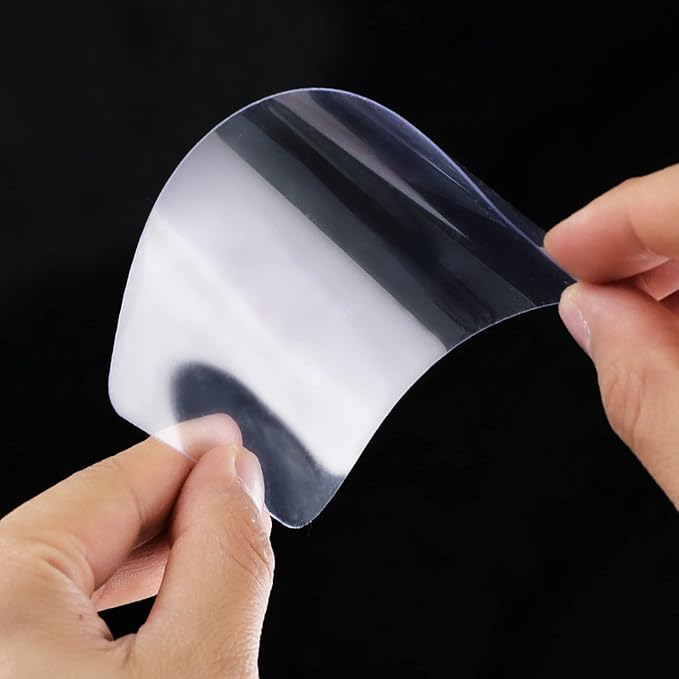 Woohome 50 PCS Transparent Cake Cream Scraper Plastic Cake Scraper Clear Icing Comb Contour Set for Bread Pastry Cake Decorating Supplies DIY Kitchen Bakery Baking Tool