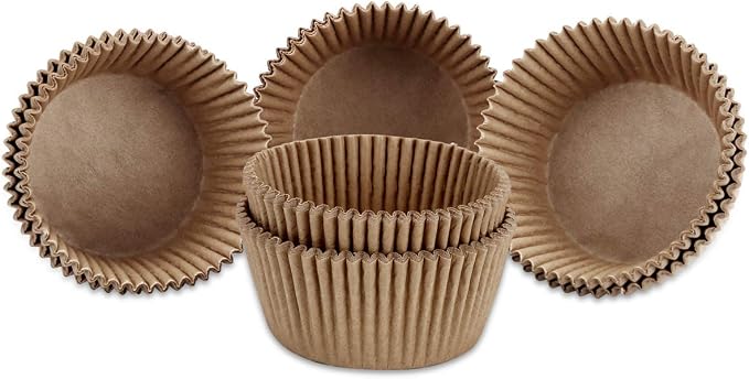 Gifbera Unbleached Parchment Paper Cupcake Liners 400 Counts - Standard Food Grade Muffin Baking Cups, Greaseproof Non-Stick Cupcake Wrappers for Party, Wedding, Birthday (Natural)